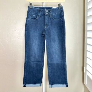 Women’s NYDJ Marilyn Straight Leg Cropped Jeans Lift Tuck Technology Size 00 NWT